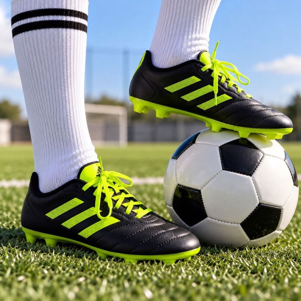 Adidas Goletto Soccer Cleats Black Neon Green Mens Size 5/6,65 Women’s/5,5 Youth